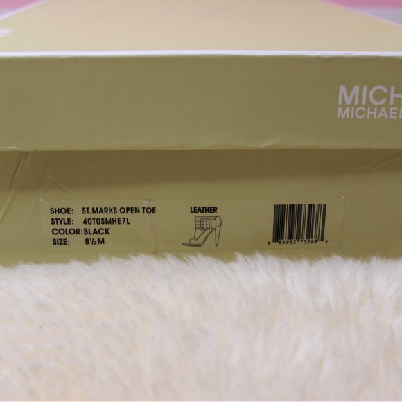 Ladies Michael Kors Black Leather St.Marks Peel Toe Heels Sz 8.5 - Picture 5 of 5
